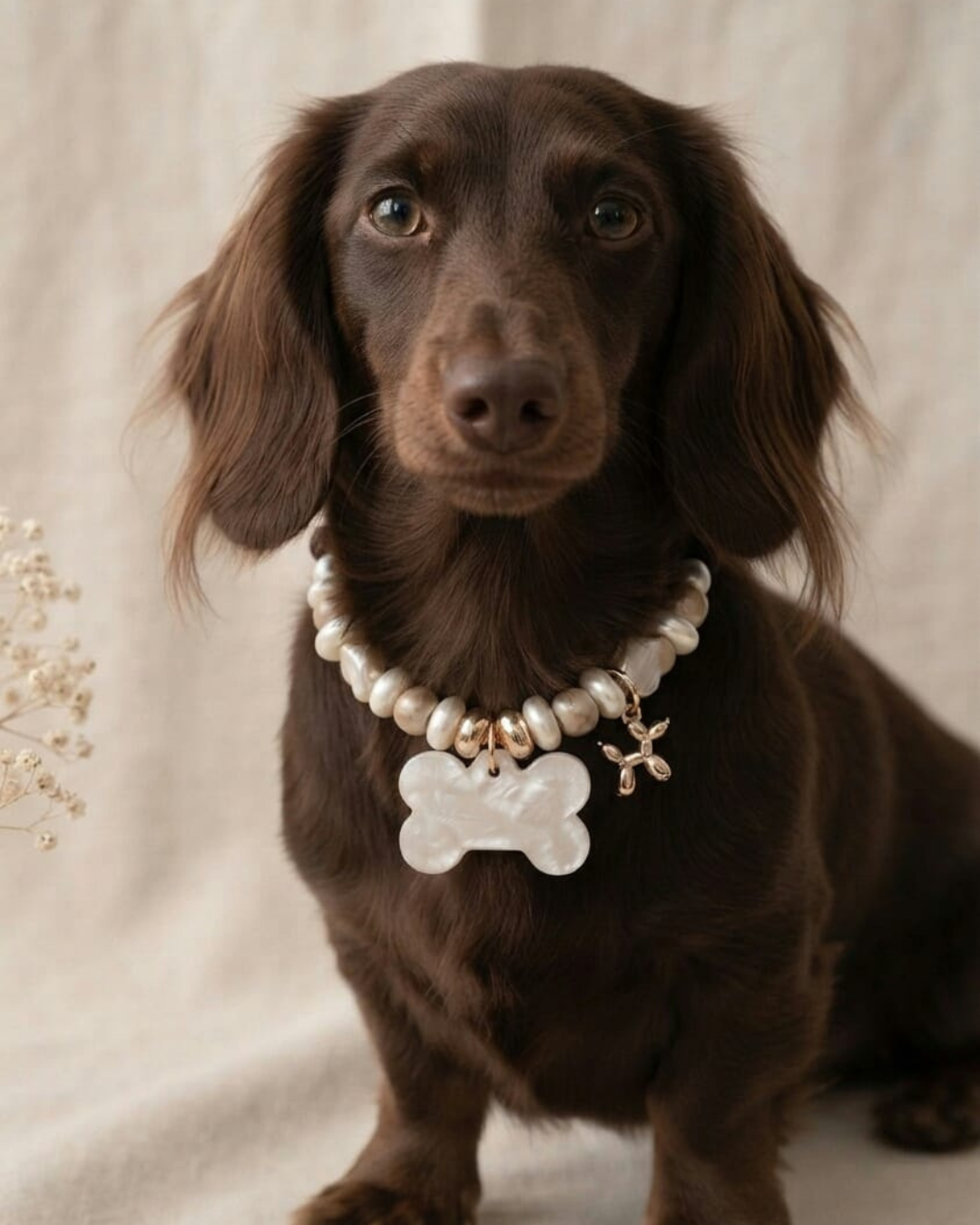 Collar Hearts Marrón