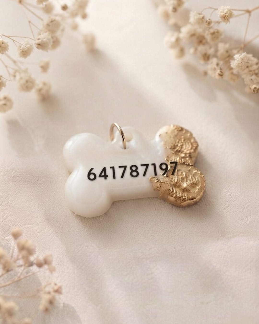 Chapa Personalizada Blanca y Dorada